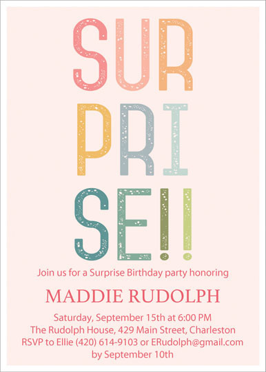 Pink Distressed Surprise Invitations